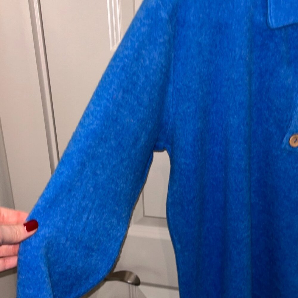 Zenana Blue Hacci Long Sleeve Top - Picture 6 of 8